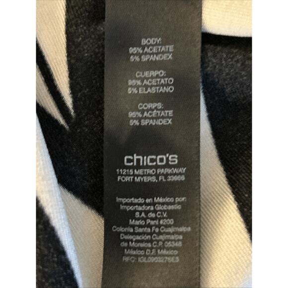 NWT Chicos Travelers Sz L Deco Pull Over Blouse 3/4 Sleeve Easy Wear Boho Whimsy - Picture 10 of 11